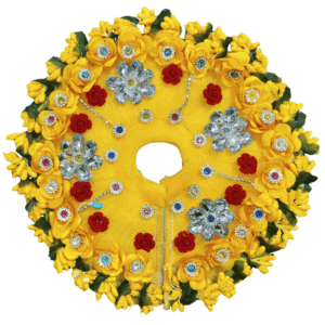 Heavy Floral Laddu Gopal Designer Dress | Royal Bal Gopal Poshak for Festivals - Yellow, 4