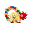 Multicolor Laddu Gopal Pagri with Heavy Work and Pom-Poms 0-6 No.