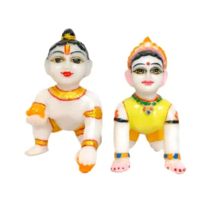 Laddu Gopal & Radha Rani Marble Set handcrafted devotional idol