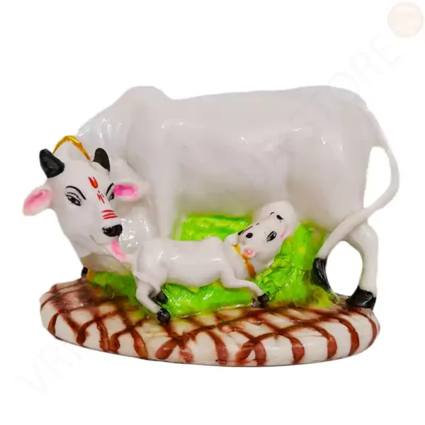 Premium Marble Cow and Calf Idol