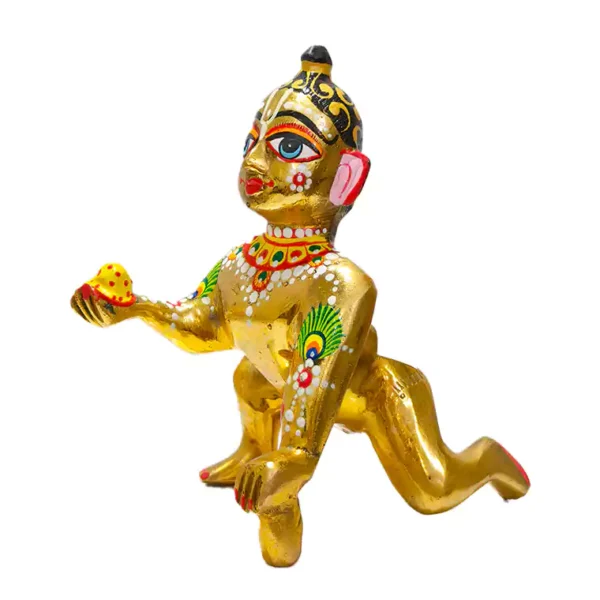 Laddu Gopal Ji idol 5 no size solid brass metal murti polished finish