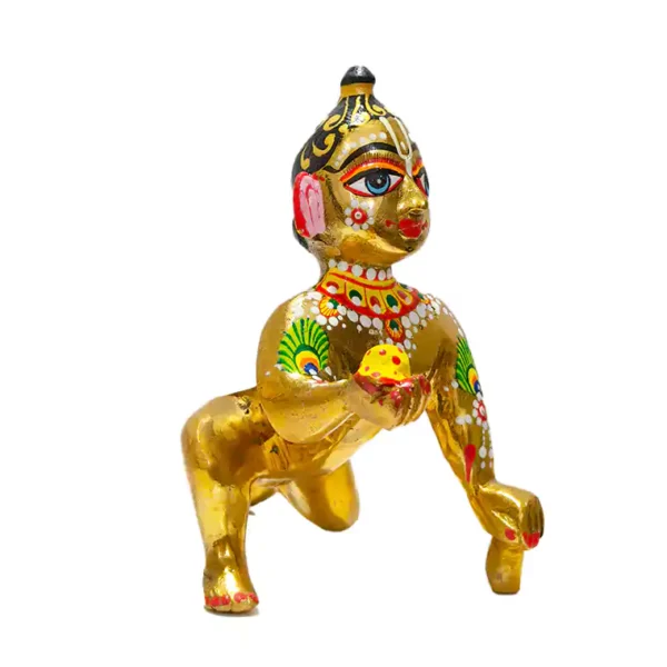 Laddu Gopal Ji idol 5 no size solid brass metal murti polished finish