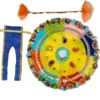 Laddu Gopal Dress special Holi style with 6 colourful circular fabric design for home temple decoration