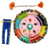 Laddu Gopal Dress special Holi style with 6 colourful circular fabric design for home temple decoration