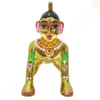 Laddu Radha Rani brass idol 6 no size solid brass pooja murti with painted shringar