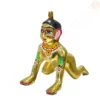Laddu Radha Rani brass idol 6 no size solid brass pooja murti with painted shringar