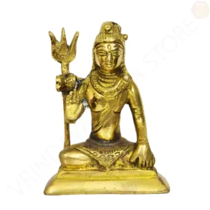 Lavishly crafted Lord Shiva brass idol with trishul authentic handcrafted