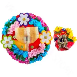 2 No Laddu Gopal dress with pagri floral designer poshak combo set