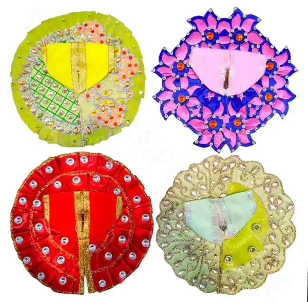 2 No Laddu Gopal dress combo set pack of 4 designer poshak for small idol