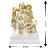 Shiv Parivar idol with Shiva Parvati Ganesh Kartikeya marble look golden