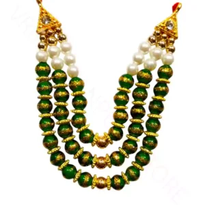 Laddu Gopal Ji Mala | Decorative Bead Necklace for Idol Dressing (5-8 No) - Green