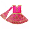 Mata Rani Dress heavy embroidered poshak available in red pink yellow orange colours