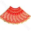 Mata Rani Dress 7 Inch red heavy work poshak for Durga idol