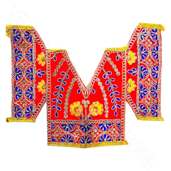 Mata Rani poshak 7 inch embroidered Navratri dress for Durga Mata idol