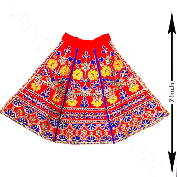 Mata Rani poshak 7 inch embroidered Navratri dress for Durga Mata idol