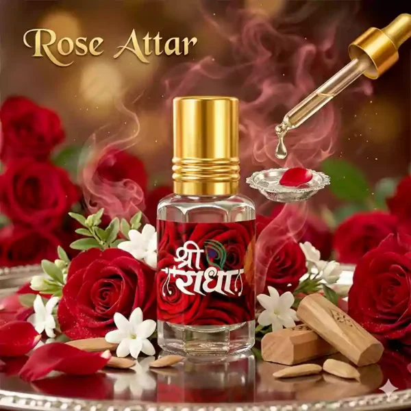 Rose Ittar 3ml natural gulab attar perfume oil bottle