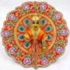 Heavy Orange Zari Work Laddu Gopal Ji Dress with Peacock Design