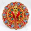 Red Peacock Fancy Poshak for Ladoo Gopal Ji Shringar
