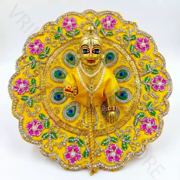 Yellow Laddu Gopal Poshak Heavy Ghera for Janmashtami 2026