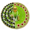 Green Thakur Ji Dress with Peacock Floral Backdrop