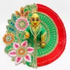 Green Red Laddu Gopal Dress with Embroidered Floral Design