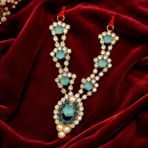 Premium blue stone work necklace set suitable for Bal Gopal idols sizes 1-5.