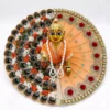 Peach Bal Gopal Dress with Decorative Peacock Floral Design