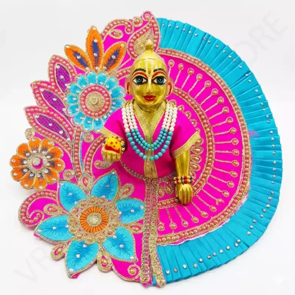 Pink Blue Laddu Gopal Dress Designer Poshak