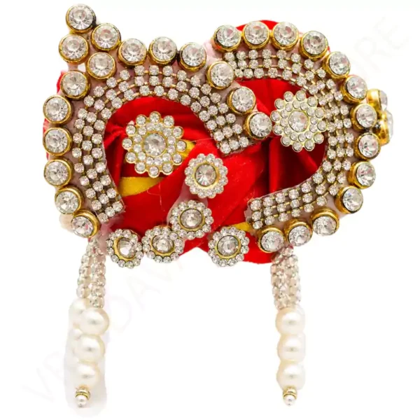 Red Bal Gopal Pagri with Designer Stone Work